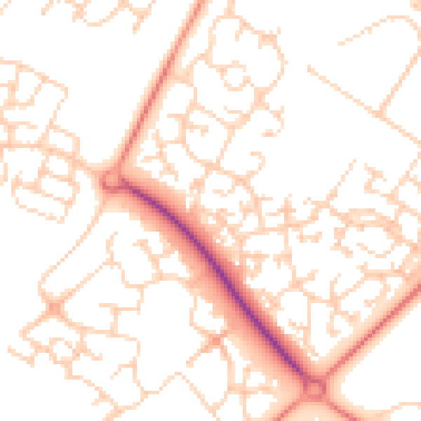 Daytime road noise heatmap for MK8 0DG