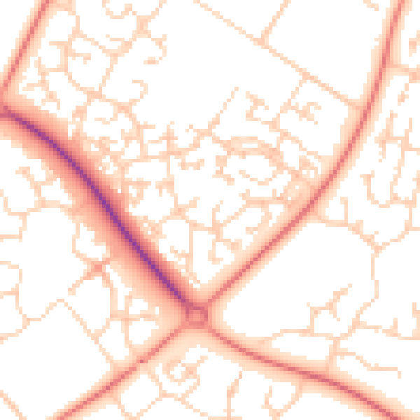 Daytime road noise heatmap for MK8 0DJ