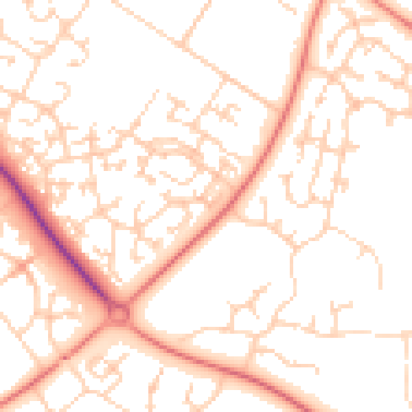 Daytime road noise heatmap for MK8 0DN