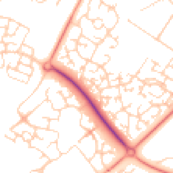 Daytime road noise heatmap for MK8 0DQ