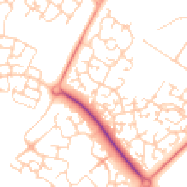 Daytime road noise heatmap for MK8 0DR