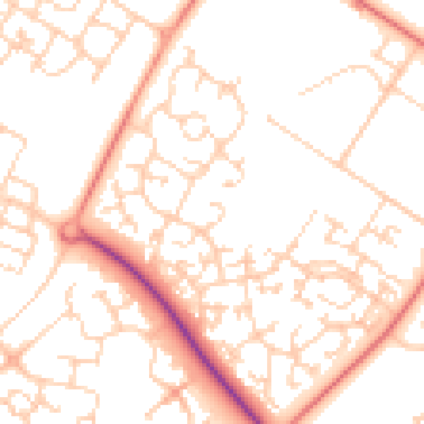Daytime road noise heatmap for MK8 0DU