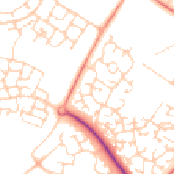 Daytime road noise heatmap for MK8 0DY