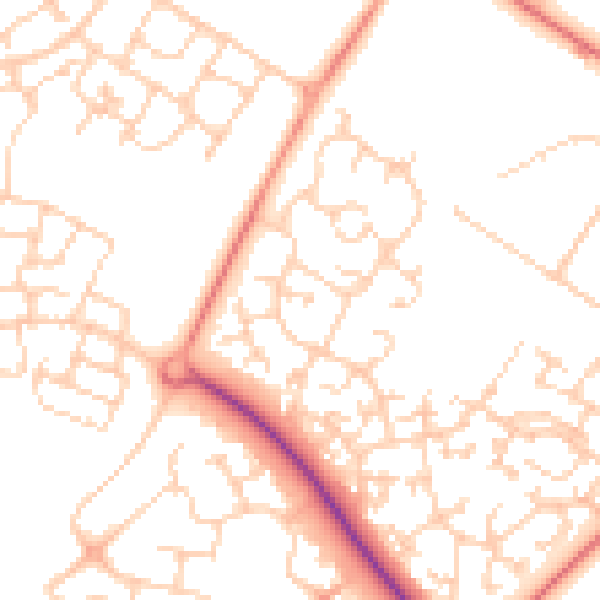 Daytime road noise heatmap for MK8 0EA