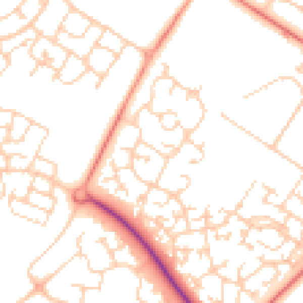 Daytime road noise heatmap for MK8 0EB
