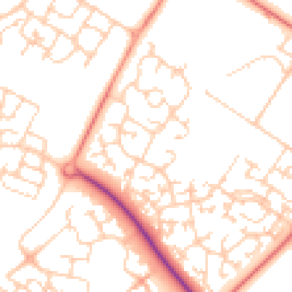 Daytime road noise heatmap for MK8 0EG