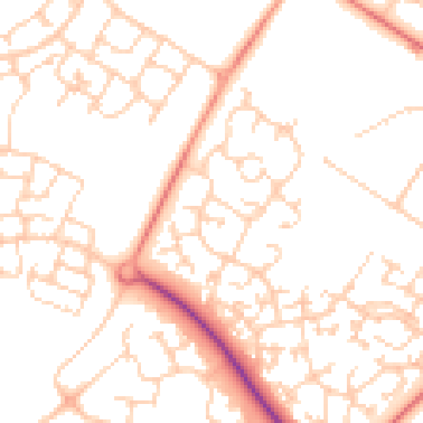 Daytime road noise heatmap for MK8 0EH