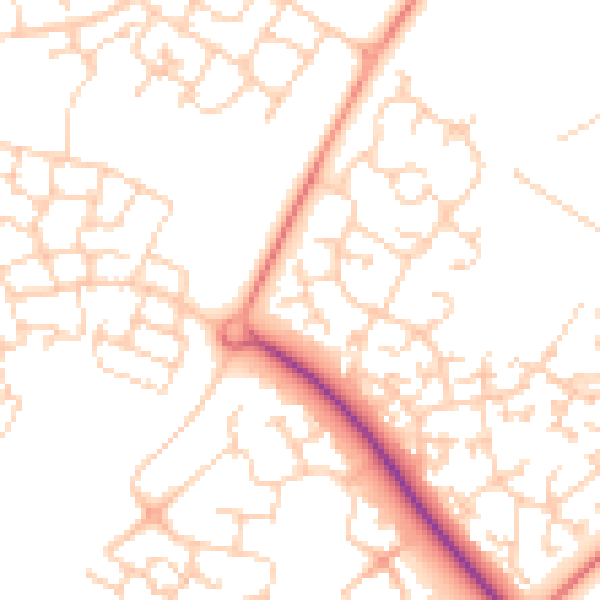Daytime road noise heatmap for MK8 0EJ