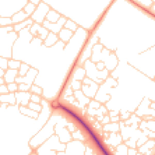 Daytime road noise heatmap for MK8 0EL