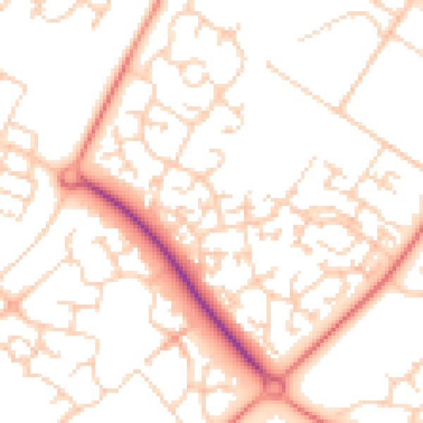 Daytime road noise heatmap for MK8 0EU