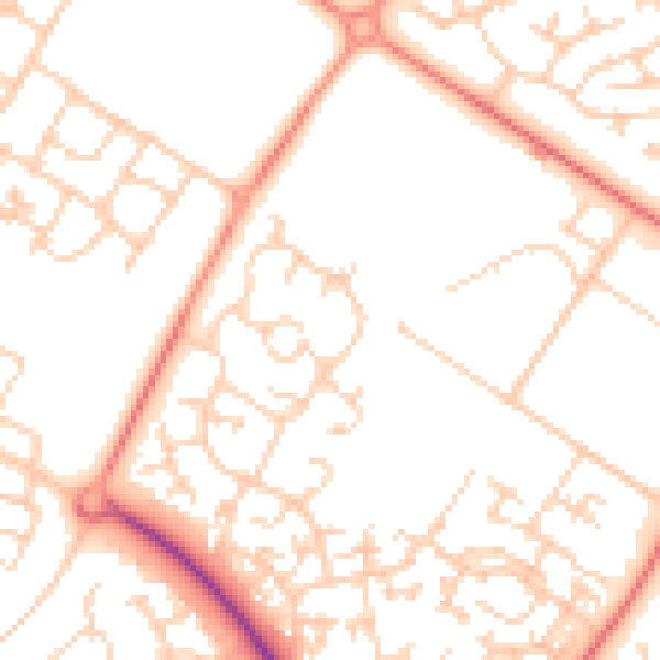 Daytime road noise heatmap for MK8 0EW