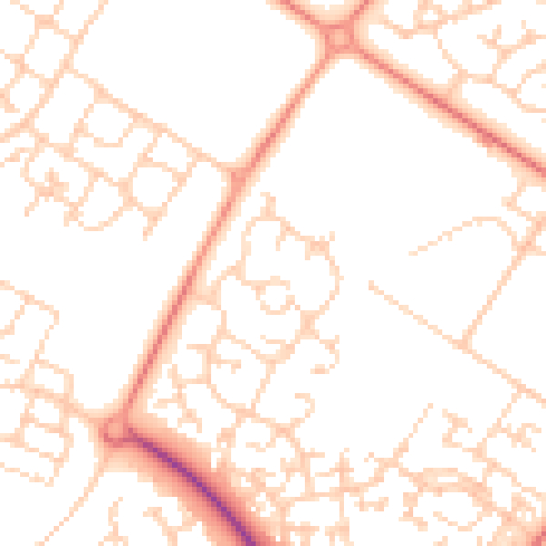 Daytime road noise heatmap for MK8 0HF