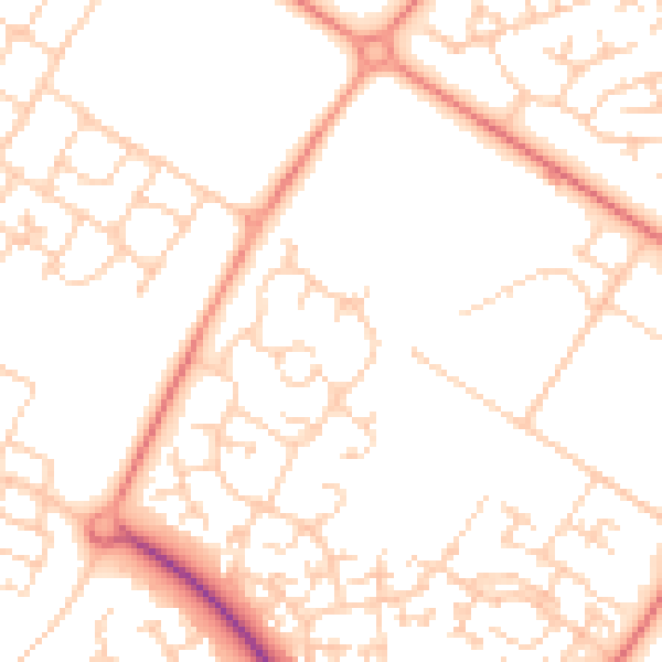 Daytime road noise heatmap for MK8 0LG