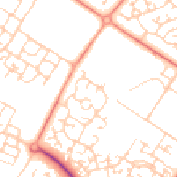 Daytime road noise heatmap for MK8 0LQ