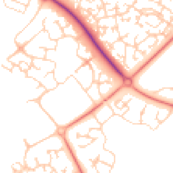 Daytime road noise heatmap for MK8 0LW