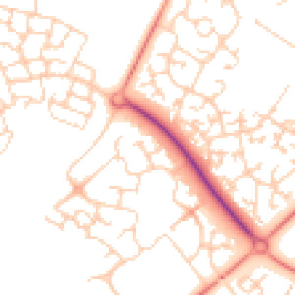 Daytime road noise heatmap for MK8 0NA