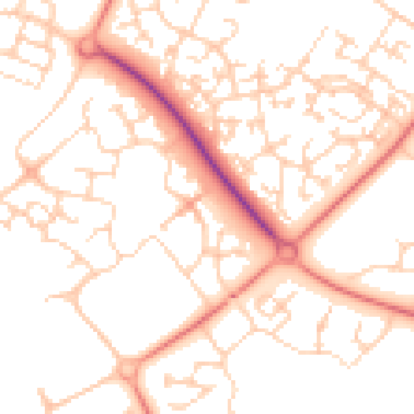 Daytime road noise heatmap for MK8 0NG
