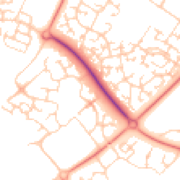 Daytime road noise heatmap for MK8 0NH