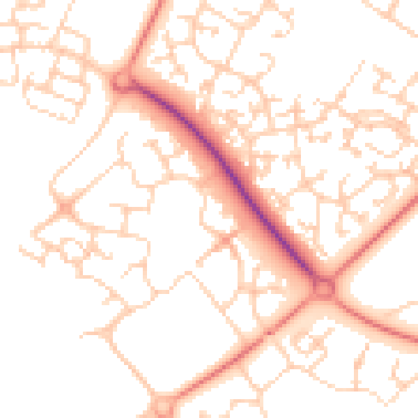 Daytime road noise heatmap for MK8 0NJ