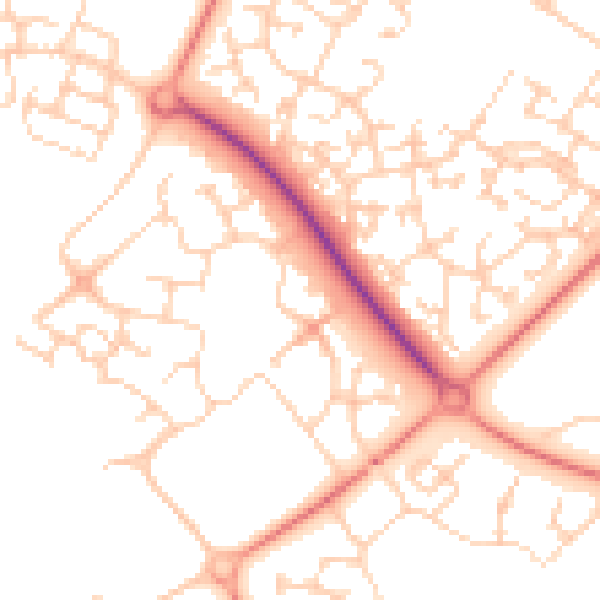 Daytime road noise heatmap for MK8 0NL