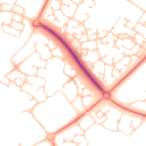 Daytime road noise heatmap for MK8 0NQ