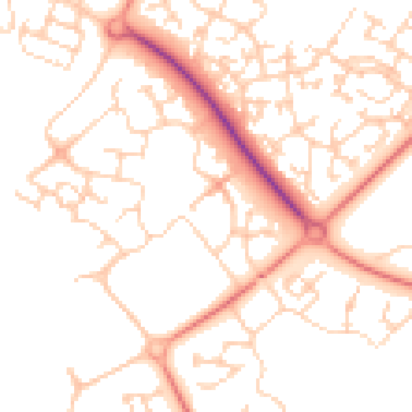 Daytime road noise heatmap for MK8 0NR
