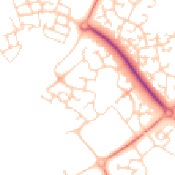 Daytime road noise heatmap for MK8 0NT