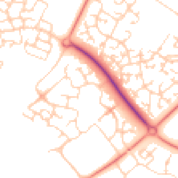 Daytime road noise heatmap for MK8 0NU