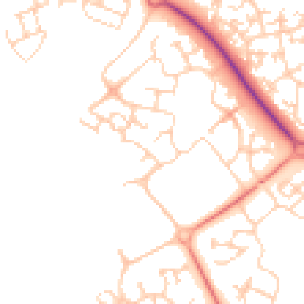 Daytime road noise heatmap for MK8 0NY