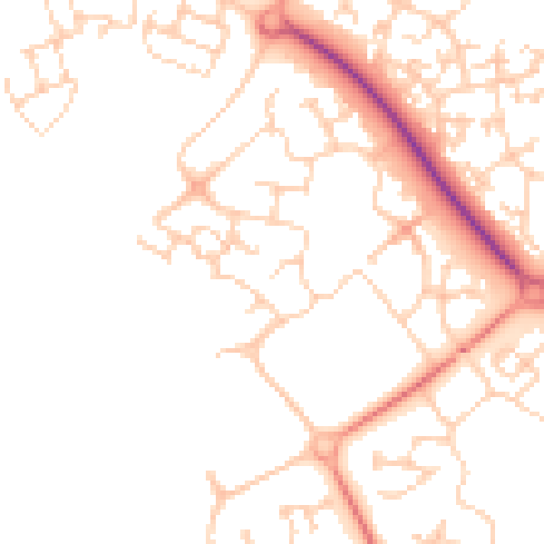 Daytime road noise heatmap for MK8 0PA