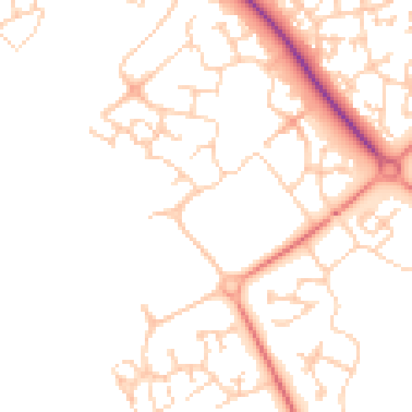 Daytime road noise heatmap for MK8 0PB