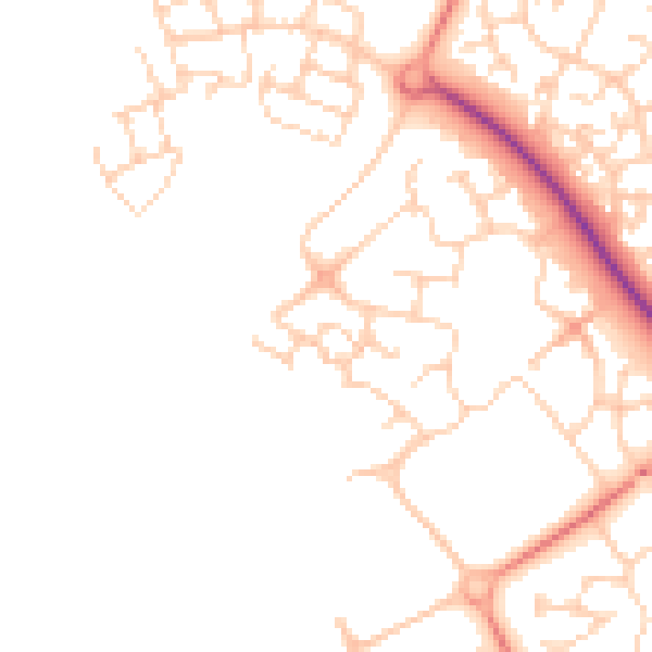 Daytime road noise heatmap for MK8 0PJ