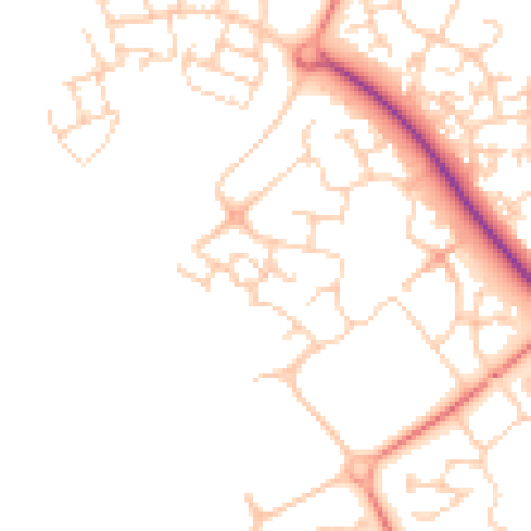 Daytime road noise heatmap for MK8 0PL