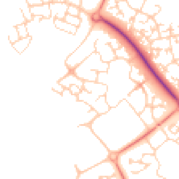 Daytime road noise heatmap for MK8 0PN