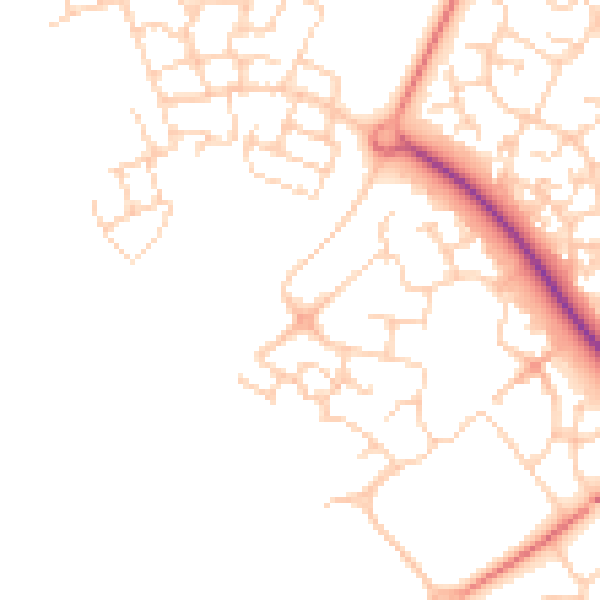 Daytime road noise heatmap for MK8 0PY