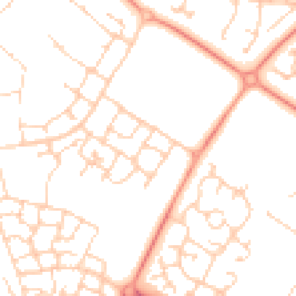 Daytime road noise heatmap for MK8 1AA