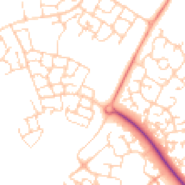 Daytime road noise heatmap for MK8 1AJ