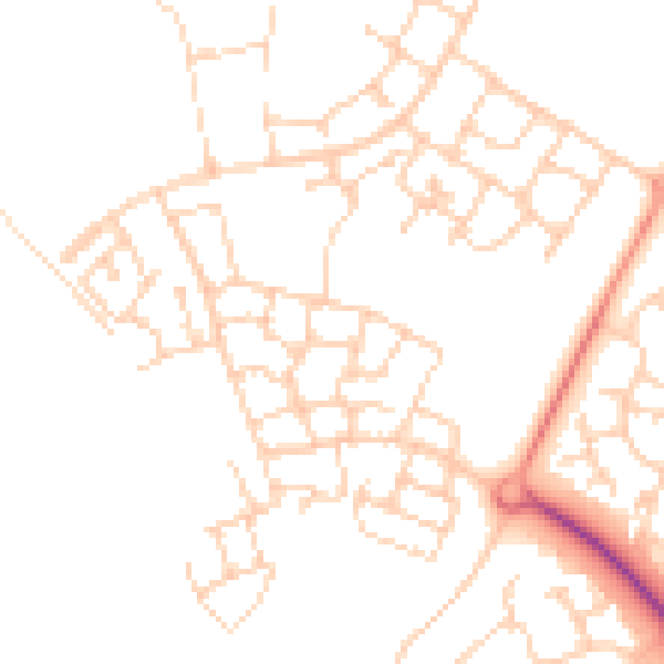 Daytime road noise heatmap for MK8 1AS