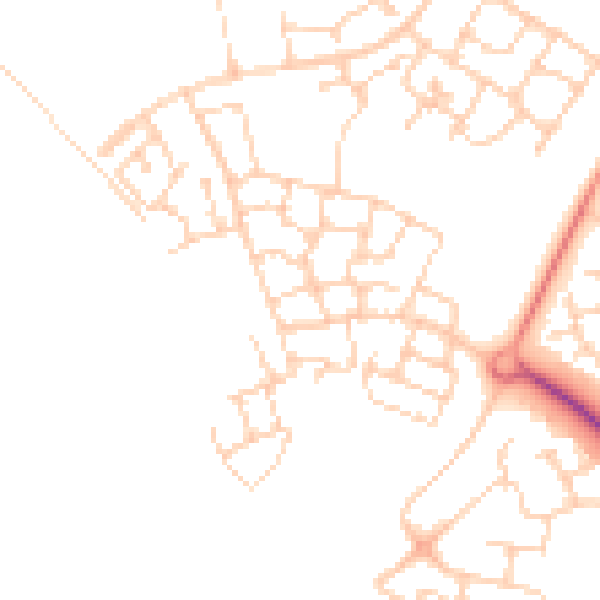 Daytime road noise heatmap for MK8 1AW