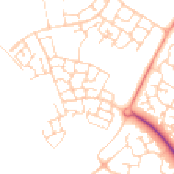 Daytime road noise heatmap for MK8 1AY