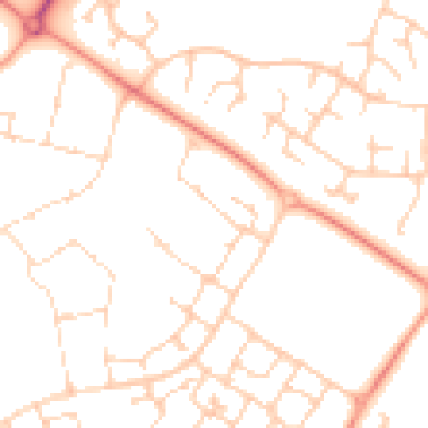 Daytime road noise heatmap for MK8 1BF