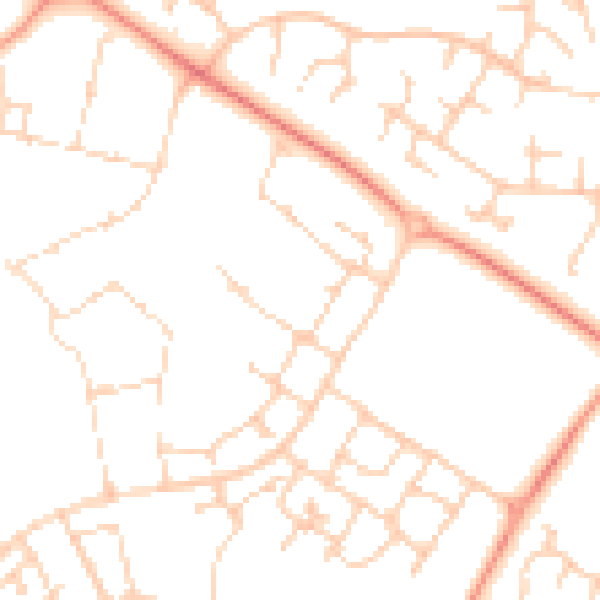 Daytime road noise heatmap for MK8 1BN