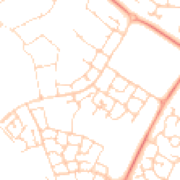 Daytime road noise heatmap for MK8 1BY