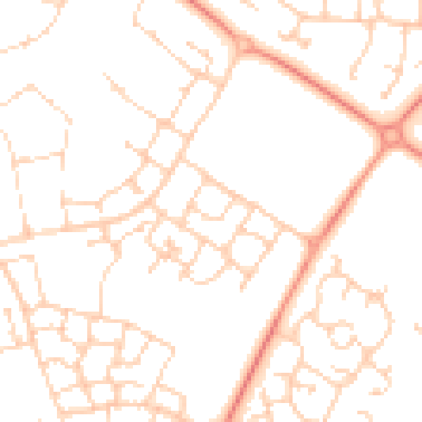 Daytime road noise heatmap for MK8 1DQ