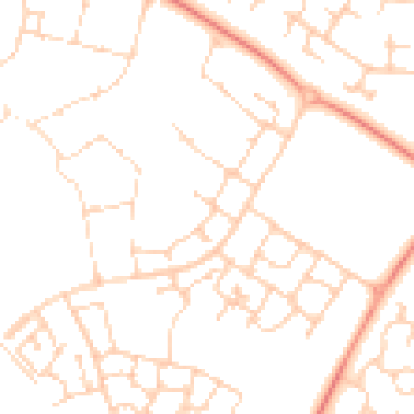 Daytime road noise heatmap for MK8 1DU
