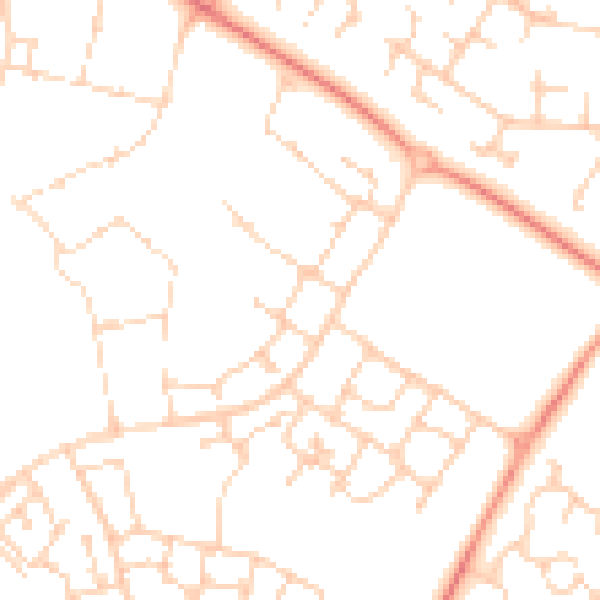 Daytime road noise heatmap for MK8 1DW