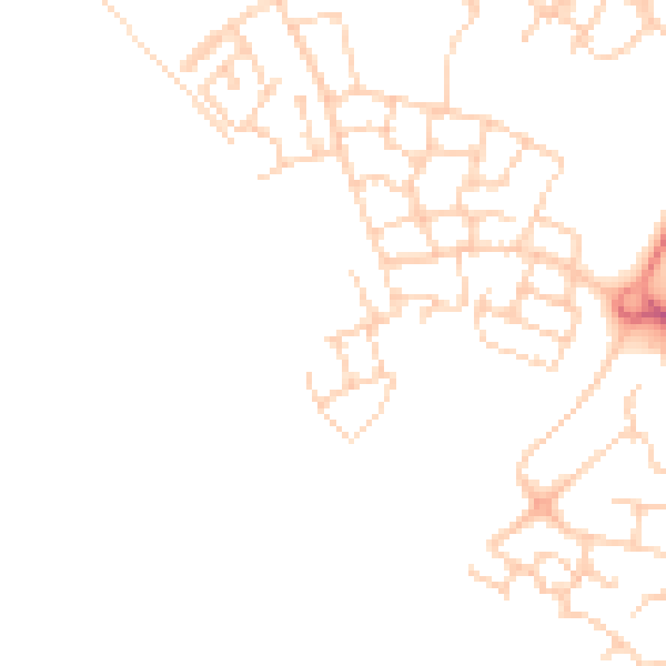 Daytime road noise heatmap for MK8 1DZ