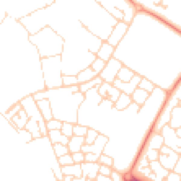 Daytime road noise heatmap for MK8 1EB