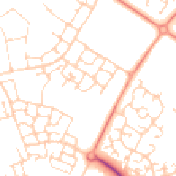 Daytime road noise heatmap for MK8 1EJ