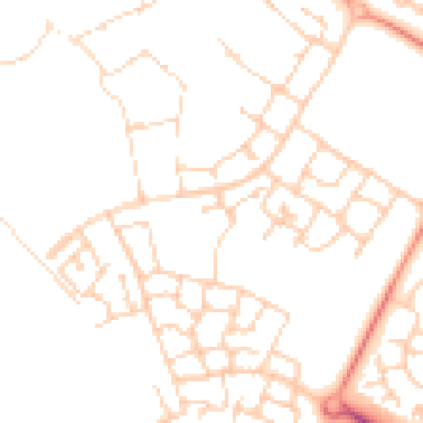 Daytime road noise heatmap for MK8 1EN